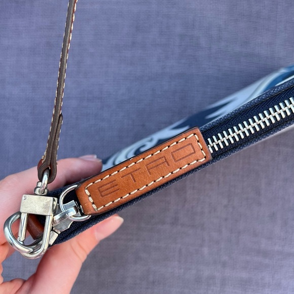 Rare Etro Shoulder Bag Leather Canvas Multicolor - Picture 3 of 10